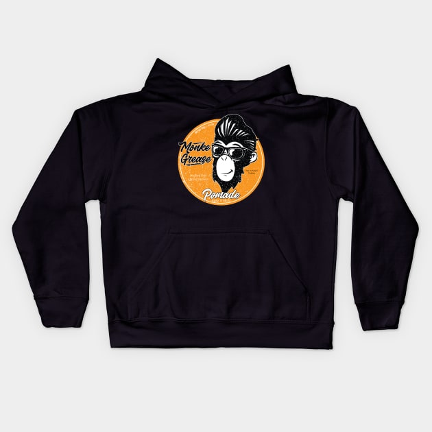 Monke Grease Pomade Tee Kids Hoodie by nerdyboy